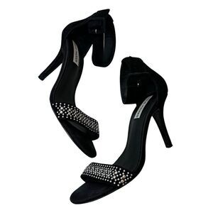 STEVE MADDEN Canastel Black Stiletto Ankle Strap Sandals Sz 8